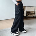 thumbnail image 5 of PInxai Cargo Pants Women High Drawstring Elastic Waisted Athletic Trackpants Casual Wide Leg Outdoor Hiking Pants, 5 of 7