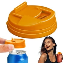 WUXIAB Soda Can Covers,2025 Upgraded Soda Cans Lids,Reusable Plastic Can Covers for Sodas Cola Can Lid Covers Round Protector,Cans Cover For Standard Size 2.28in Sod,Beer,Energy Drink Orange