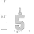 thumbnail image 2 of 925 Sterling Silver Number 5 Necklace Pendant Charm Charms, 2 of 6