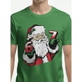 thumbnail image 2 of Men's & Big Men's Graphic Holiday Tee Shirt, Santa 6 7 Meme, Sizes S-3XL, 2 of 5