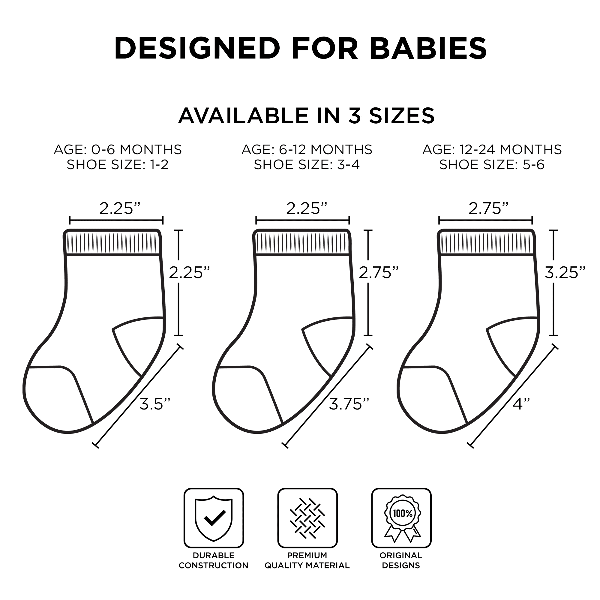 Baby sock hotsell sizes by age
