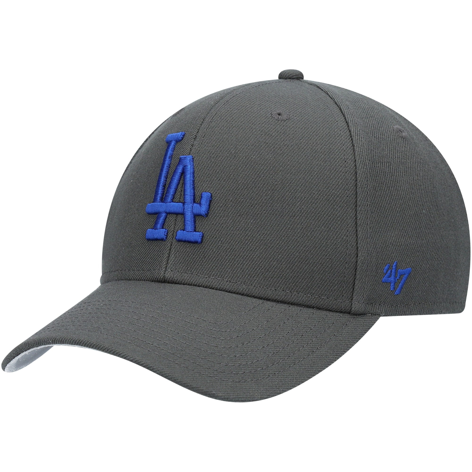 47 Los Angeles Dodgers Charcoal Gray MVP Wool Hat Adjustable Structured Cap 