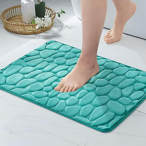 Dww-40x60cm,vert D'eau , Tapis De Salle De Bain Avec Tapis D'absorption Hygroscopique Pour Salon Bain Et Maison Confortable Belle Moderne Galets De Cu