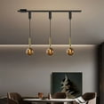 thumbnail image 2 of Kiven H-Type Track Lighting, 3-Light Modern Halo Track Pendant Light with Glass Shade & E26 Socket, Adjustable Length, 2 of 7