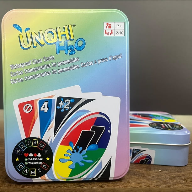 Juegos de mesa UNO H2O juego de cartas impermeable a prueba de presión PVC plástico transparente juguetes para niños naipes regalos de cumpleaños de Halloween