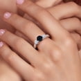 thumbnail image 4 of Gem Stone King 925 Sterling Silver Black Onyx and White Moissanite 3-Stone Engagement Ring for Women (0.93 Cttw, Round 6MM, Gemstone December Birthstone, Size 9), 4 of 6