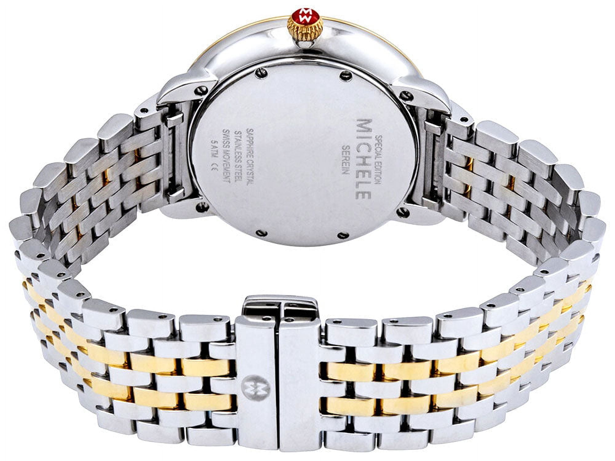 Michele 36mm Serein Mid Ladies Watch, Two Tone Diamond, 18k 