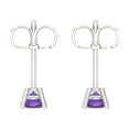 thumbnail image 4 of 0.5 Ct Round Cut Studs Purple Natural Amethyst 18K White Solid Solid Gold Everyday Dainty Earrings Push Back, 4 of 7