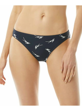 Michael Kors NEW NAVY Printed Logo-Ring Halter Bikini Swim Top, US Medium