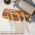thumbnail image 3 of Kitchen Knife Set,6-Piece Khaki Kitchen Knife Set with Knife Block – Non-Stick Stainless Steel Sharp Blades, Anti-Rust & Ergonomic Design for Home, Restaurant,Outdoor, 3 of 14