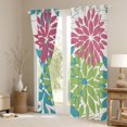 thumbnail image 3 of Manfei Minimalist Dahlia Curtains Pack of 2 (38x54),Flower Leaves Black Out Curtains,Cyan Green Pink Curtains for Living Room,Lightweight Room Decorative, 3 of 6