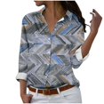 thumbnail image 2 of Fiudx Ropa de Mujer Camisa con Botones de Solapa Estampada de Serie Informal Regular de Manga Larga para Mujer, 2 of 5