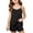 Black, variant on Girls Summer Solid Pocket Strap Shorts Casual Two Piece Outfit for Kids Girls Everyday Comfortable Playwear Set from Summer Wardrobe