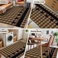 thumbnail image 6 of 2.7x5 Area Rugs, Brown Black Plaid Non-Skid Rubber Backing Large Rectangle Rugs - Living Room Bedroom Home Office, Vintage Rustic Star Buffalo Check Indoor Floor Mat Carpets Washable Rug, 6 of 9