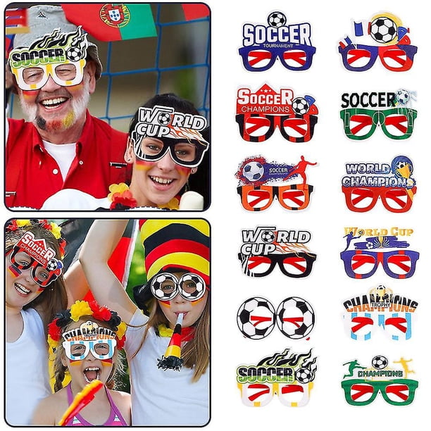 Gafas de la Copa del Mundo de Qatar 2022, accesorios decorativos para fotos, suministros para fanáticos, gafas de fiesta