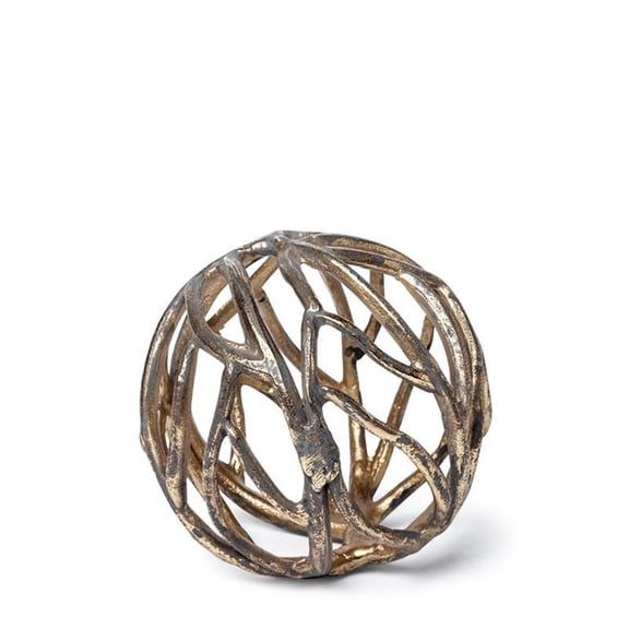 Mercana Cast Aluminum Decorative Tree Branch Orb In Rustic Gold 68413