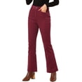 thumbnail image 4 of INSPIRE CHIC Women's Vintage Corduroy Flare Pants Elastic High Waist Stretchy Bell Bottom Trousers, 4 of 6
