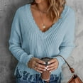 thumbnail image 3 of Aayomet Womens Sweaters Women's Fall Turtleneck Batwing Long Sleeve Ribbed Knit Casual Soft Pullover Sweater Jumper Top,Light Blue S-XXL, 3 of 5