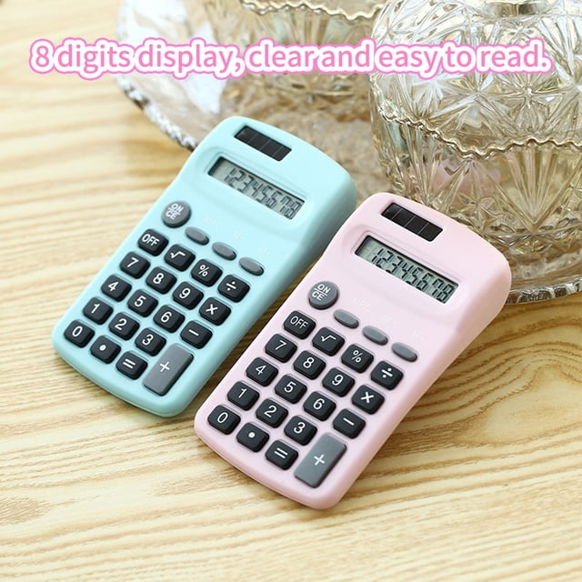 Power Mini Linte Calculadora De 8 Dígitos Solar Y Batería Dual Potencia Potencia Potencia Portable Calculadora Herramienta De Contabilidad Para Estudiantes De Escuela Oficina De