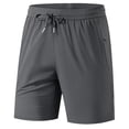 thumbnail image 4 of Aimik Men's Athletic Drawstring Shorts Side Zipper Pockets Stretch Fabric Summer Sports Shorts for Gym Workout, 4 of 6