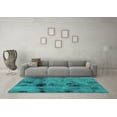 thumbnail image 3 of Ahgly Company Indoor Rectangle Abstract Turquoise Blue Modern Area Rugs, 3' x 5', 3 of 4
