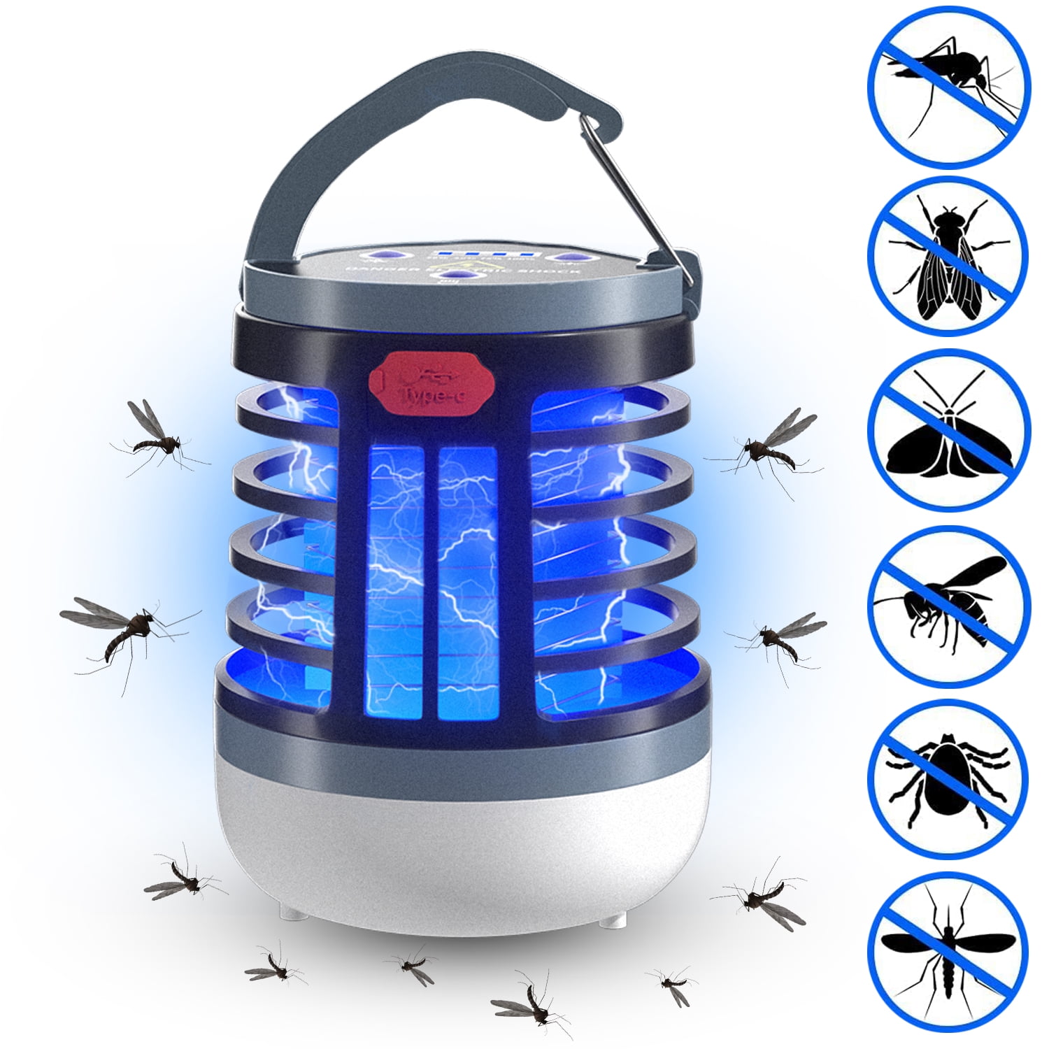 Melliful Bug Zapper Indoor, Rechargeable NonToxic 3000V Electric