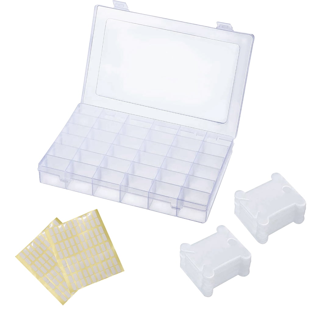 Worallymy Plastic Embroidery Floss Organizer Box 36 Grid Thread Bobbins