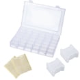 thumbnail image 1 of Braveheart Plastic Embroidery Floss Organizer Box 36 Grid Thread Bobbins Container Cross Stitch DIY Sewing Storage, Type 1, 1 of 9