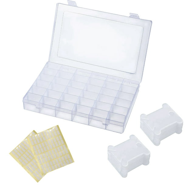Worallymy Plastic Embroidery Floss Organizer Box 36 Grid Thread Bobbins