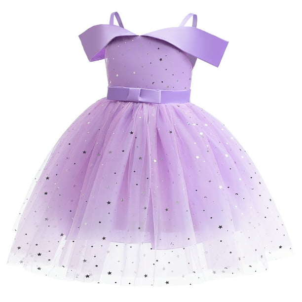 4T Kids Girls Dress Baby Girls Party Dress Off the shoulder Suspender Sleeveless Dress Birthday Gift 4 5T Toddler Girls Tulle Dress Formal Princess