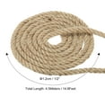 thumbnail image 2 of Unique Bargains 1/2 Inch 14.8 Feet Jute Rope Natural Manila Rope 4 Strand Twisted Thick Heavy Twine Rope, 2 of 5