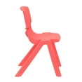 thumbnail image 6 of Emma + Oliver 4 Pack Red Plastic Stack School Chair with 12" Seat Height - Kids Chair, 6 of 11