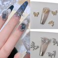 thumbnail image 2 of Butterfly Nails Art Rhinestones Sparkling Nail Diamond Metal Nail Studs Nail Jewels for Nail Decorations Nail Jewelry, 2 of 20