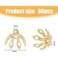thumbnail image 2 of 60Pcs Real 24K Gold Plated Globe Glass Cover Pendant Brass Bell Bead Cap Bails End Charm Caps with 7 Loop Hollow Jewelry Spacer Caps for Jewelry DIY Necklace Bracelet Making Real 24K Gold, 2 of 5