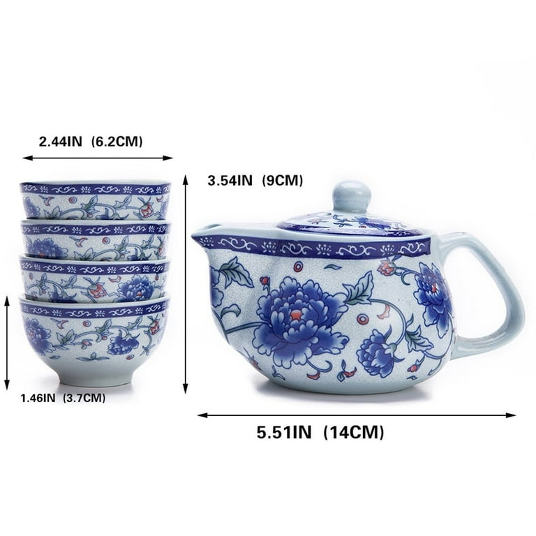 Blue & White Porcelain Tea Caddy - Peony Design Blue & White Porcelain Tea Caddy - Peony Design