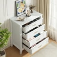 thumbnail image 3 of PAPROOS 4 Drawer Dresser, Bedroom Chest of Drawers, Wood Dresser Organizer Cabinet, Modern Dresser Storage Cabinet, Easy Assembly, White, 3 of 12