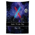 thumbnail image 3 of Ambesonne Galaxy Tablecloth Rectangular Table Cover, Geek Nerd Pride Day, 60"x90", Blue Black and Red, 3 of 4