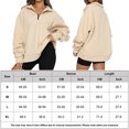 thumbnail image 2 of Sudadera Jersey básico con media cremallera, estilo deportivo, traje informal de calle de Color sólido para mujer Ygjytge Beige T S para Mujer, 2 of 6