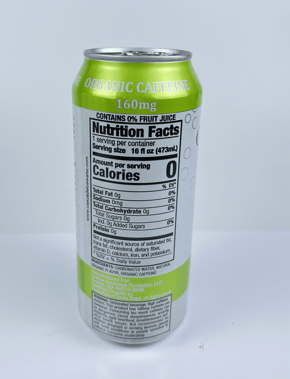 Cascade Ice Caffeine Organic Citrus Twist 16oz Cans (Pack of 12)