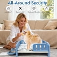 thumbnail image 5 of Small Dog Bed with Cushion & Bowls, Plastic Pet Bed for Puppies and Small Dogs, Raised Puppy Bed with Removable Soft Pad, Indoor Dog Bed with Double Food & Water Bowls, Blue, 5 of 6
