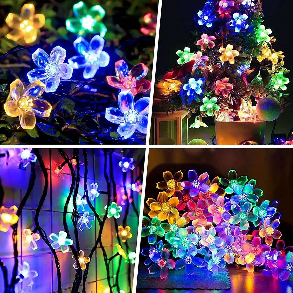 Yoglam 23ft 50 LED Solar Flower String Lights Multicolor photo 2