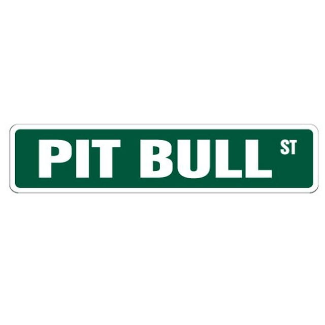 Pitbull Pit Bull Signe de Rue à Collectionner Chien Éleveur d'Animaux Intérieur / Extérieur  30" de Large
