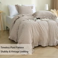thumbnail image 3 of Juego de funda nórdica Silnuo Taupe y White Plaid Ruffle Queen, 3 of 7