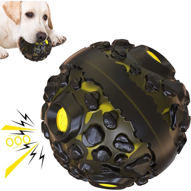 Juguetes para perros, juguetes para perros indestructibles para picar, limpieza de dientes de caucho natural, 12 pelotas de juguete, sonido chirriante, juegos interactivos para perros, grandes