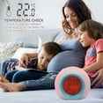 thumbnail image 4 of Hands DIY Kids Alarm Clock LED Digital Clock 7 Color Changing Night Light Bedside Clock With Indoor Temperature 12/24h Battery Powered For Kids Boys Girls, 4 of 6