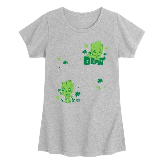 Guardians of the Galaxy - Groot Shamrock - Youth Girls Fitted Short Sleeve T-Shirt