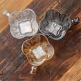 thumbnail image 3 of Juego de 6 vasos de agua de vidrio con asas y soportes, juego de tazas de vidrio con forma de flor de 7 oz., 3 of 7