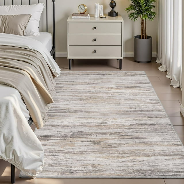 Modern Abstract Area Rug x Rugs for Living Room BedroomCarpet Machine Washable Rugs for Bedroom Dining Room Living Room RugContemporary Neutral Grey
