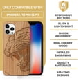 thumbnail image 7 of Case Yard Wooden Case Outside Soft TPU Silicone, Slim Fit Shockproof Wood Protective Phone Cover for Girls Boys Men and Women, Supports Wireless Charging Roaring Tiger Design case for iPhone-12/12-Pro, 7 of 7