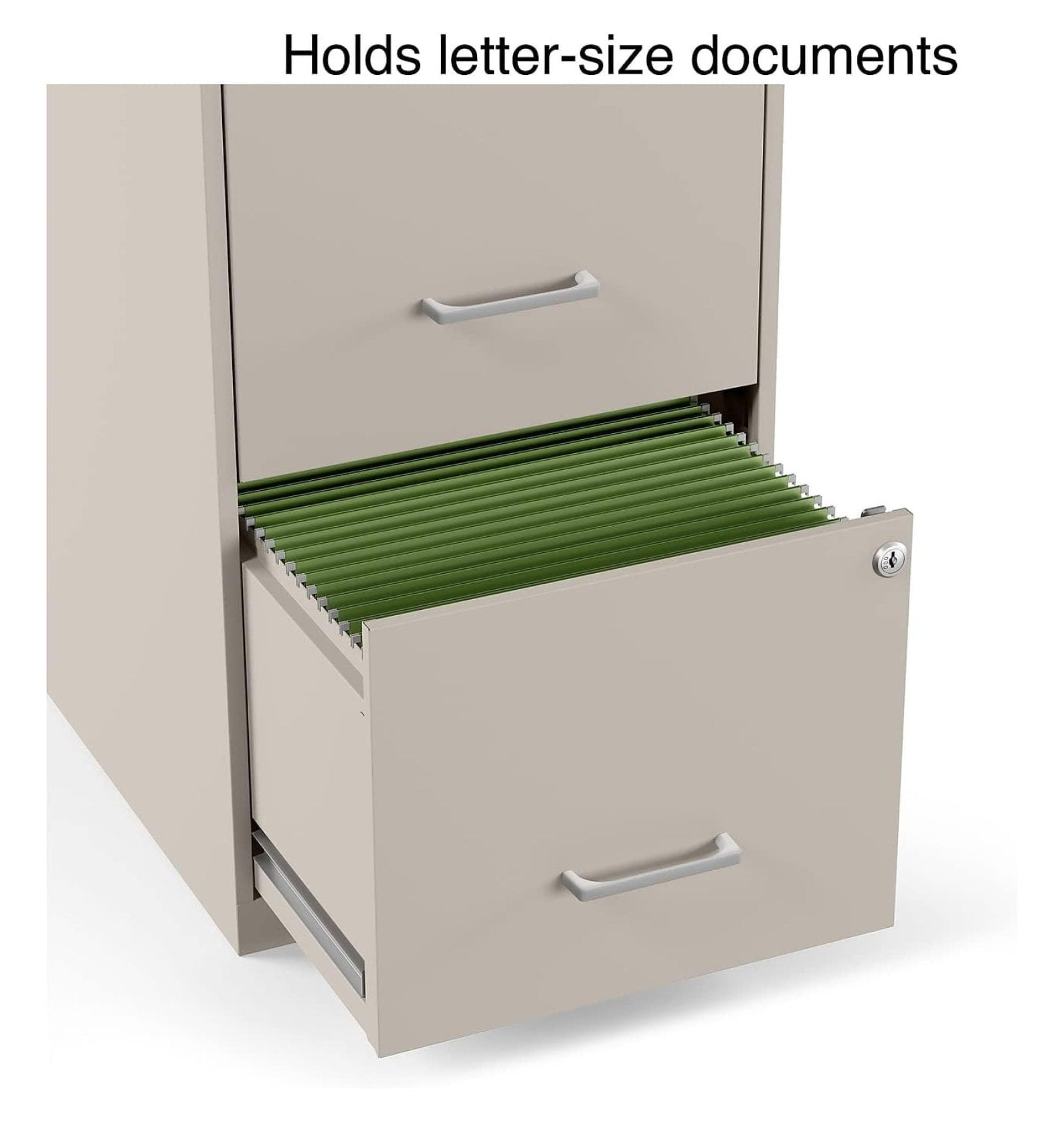 2806662 2-Drawer Vertical File Cabinet Locking Letter Putty/Beige 18-Inch D